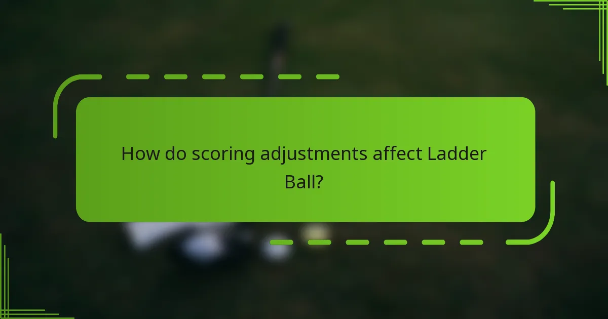 How do scoring adjustments affect Ladder Ball?