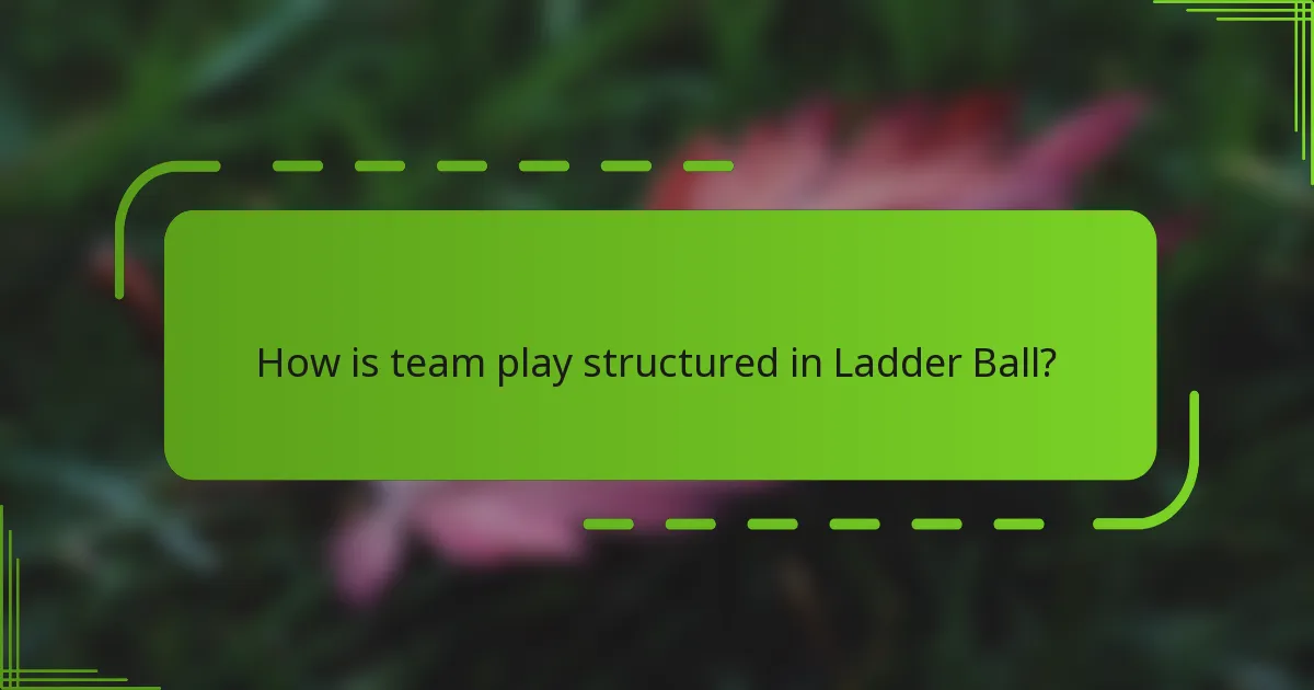 How is team play structured in Ladder Ball?