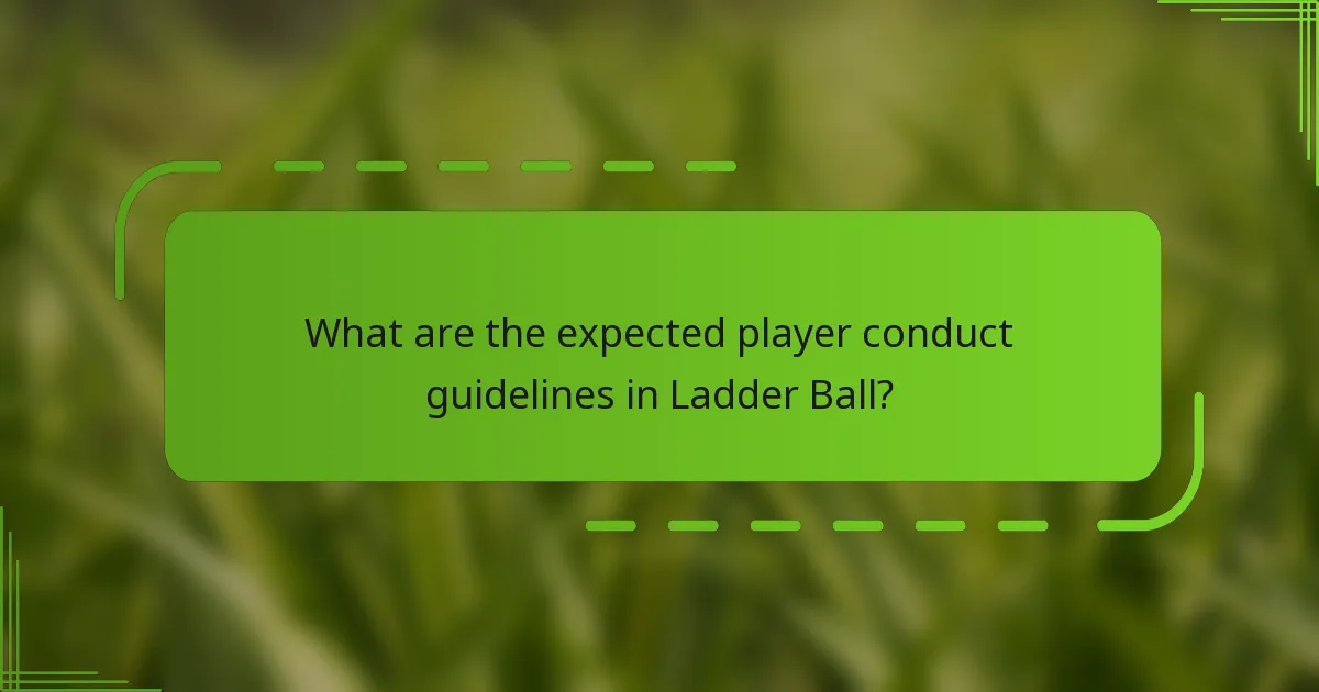 What are the expected player conduct guidelines in Ladder Ball?