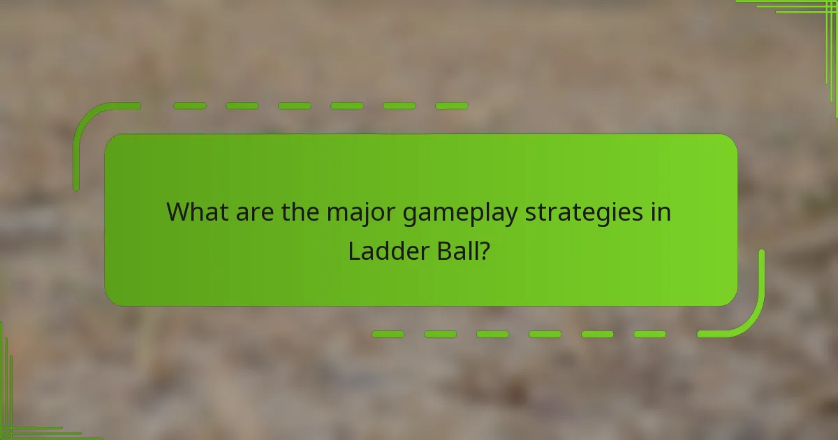 What are the major gameplay strategies in Ladder Ball?