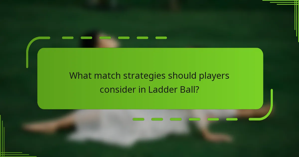 What match strategies should players consider in Ladder Ball?